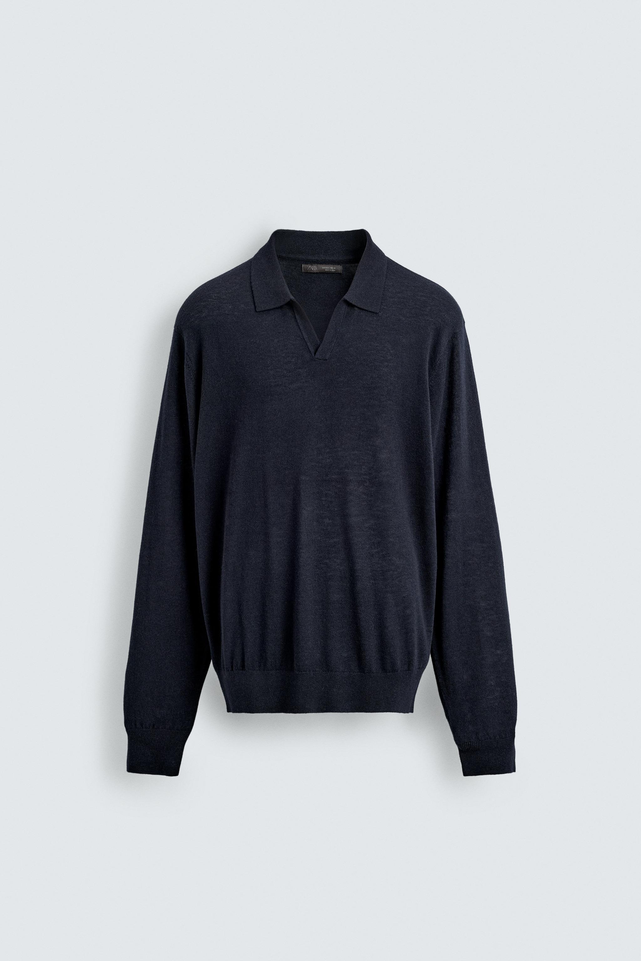 WOOL - SILK BLEND KNIT POLO SHIRT